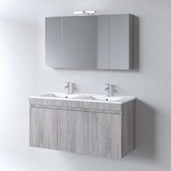 OMEGA 120 Double Grey Oak - Set Έπιπλο Μπάνιου