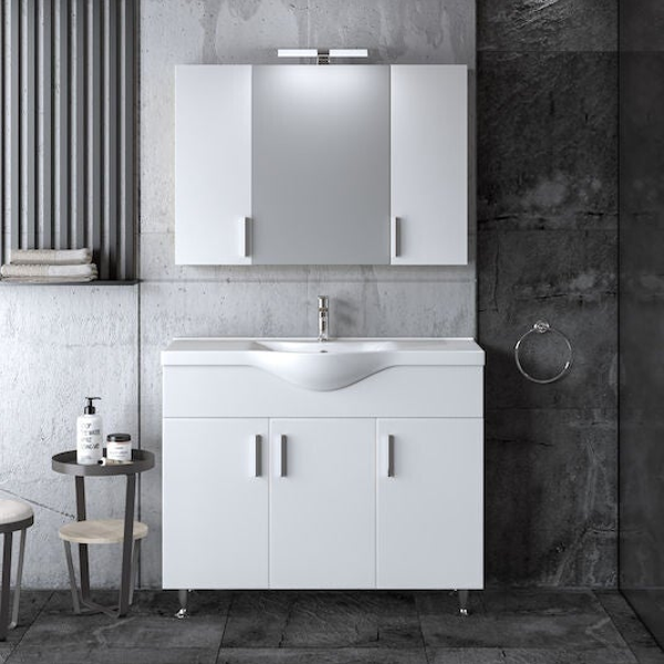 SIENA 100 White Gloss - Set Έπιπλο Μπάνιου