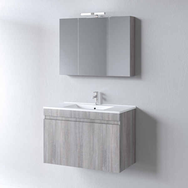 OMEGA 100 Grey Oak - Set Έπιπλο Μπάνιου