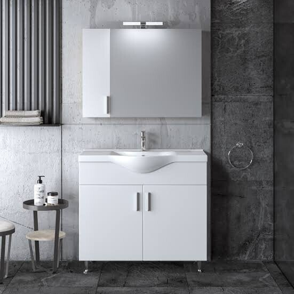 SIENA 90 White Gloss - Set Έπιπλο Μπάνιου