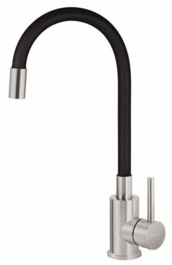 POLA Chrome/Black for sink - Μπαταρία Νεροχύτη με εύκαμπτο ρουξούνι
