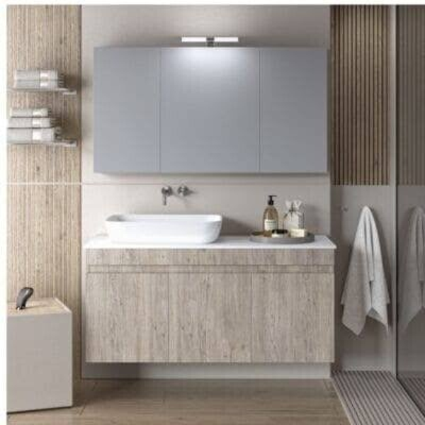 OMEGA 120 Top Beige Oak - Set Έπιπλο Μπάνιου