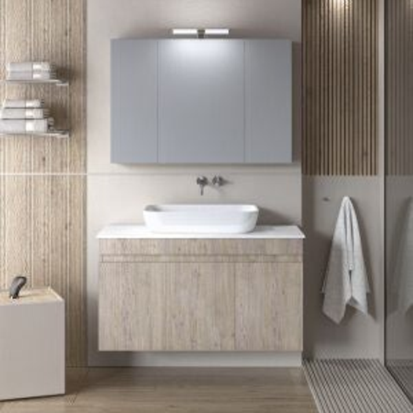 OMEGA 100 Top Beige Oak - Set Έπιπλο Μπάνιου