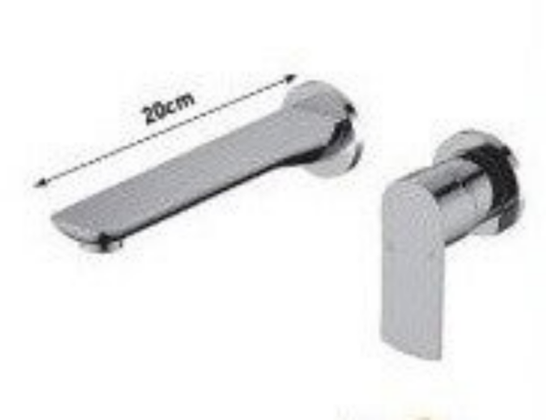 MINIMALISM Wall Nickel for washbasin - Εντοιχισμένη Μπαταρία Νιπτήρος