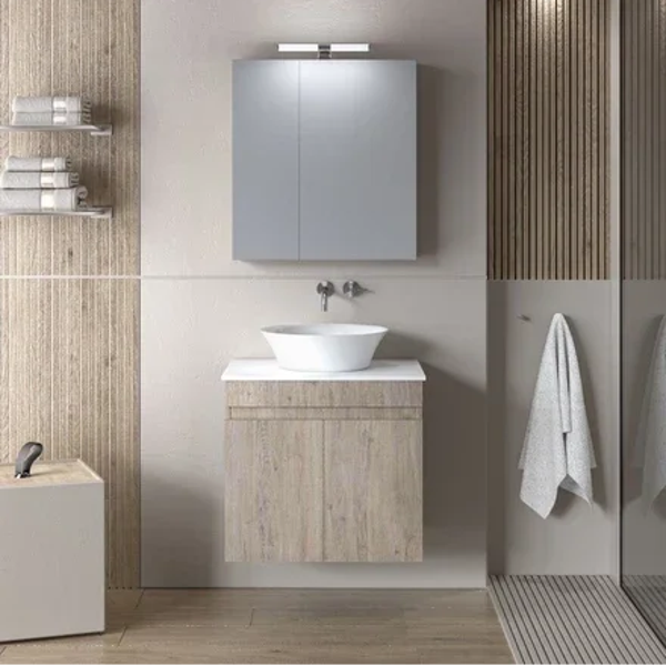OMEGA 60 Top Beige Oak - Set Έπιπλο Μπάνιου