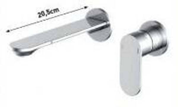 DS DG508CH Wall Chrome for washbasin - Εντοιχισμένη Μπαταρία Νιπτήρος