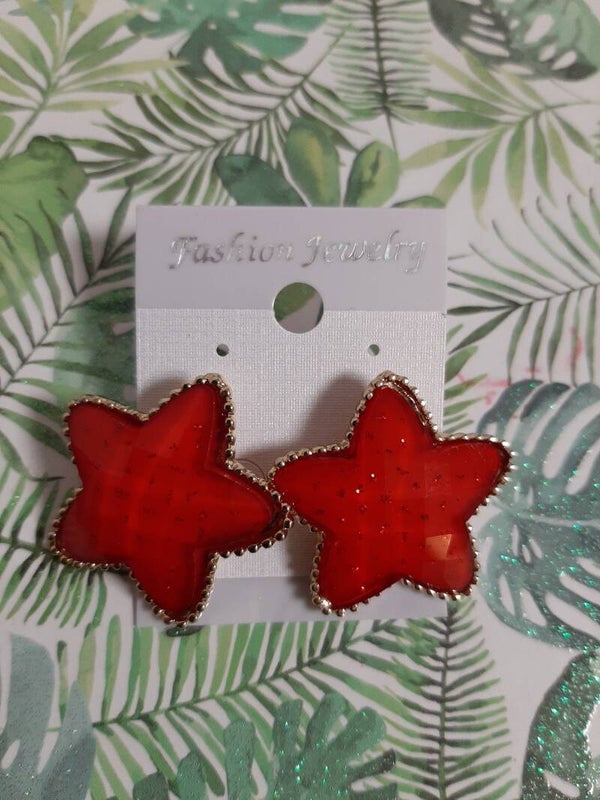 Red Star Earrings