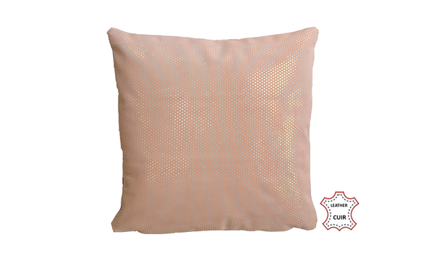 Coussin en cuir suède double rose