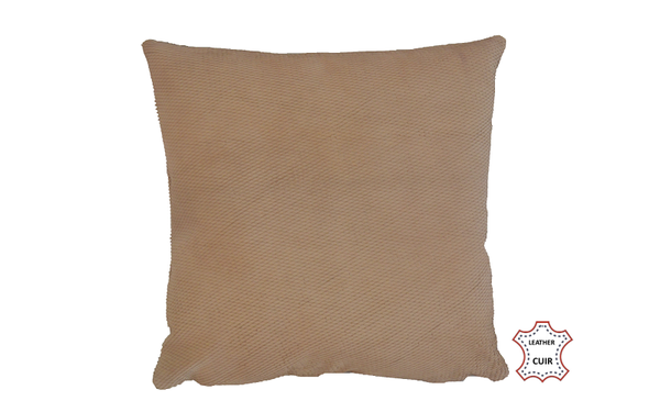 Coussin en cuir velours écaille terre cendrée