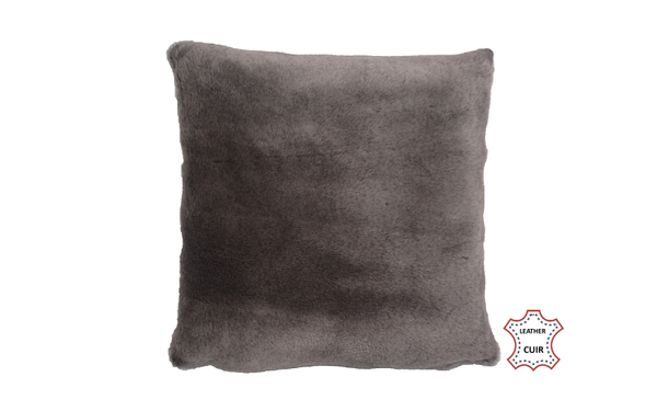 Coussin en peau de mouton lainé mérinos gris