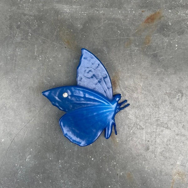 Jaren '80 broche 'vlinder' blauw