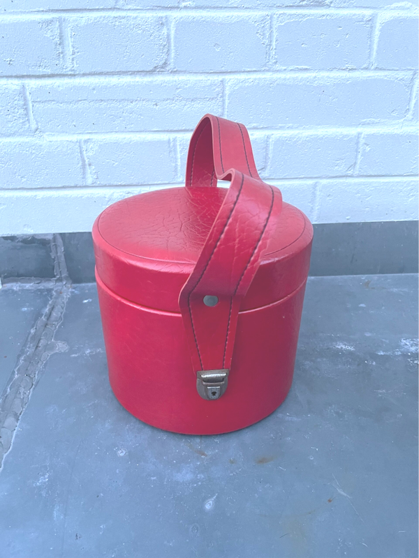 Ronde, skai leren beautycase