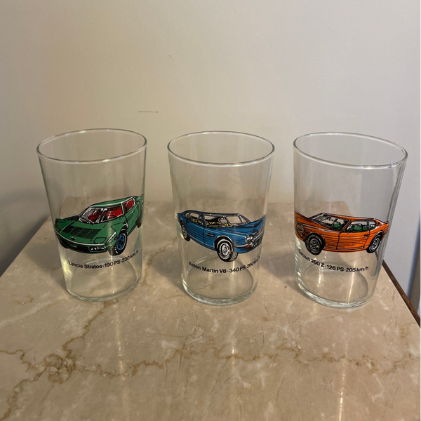 Set van 3 limonade glazen 'Vintage auto's'