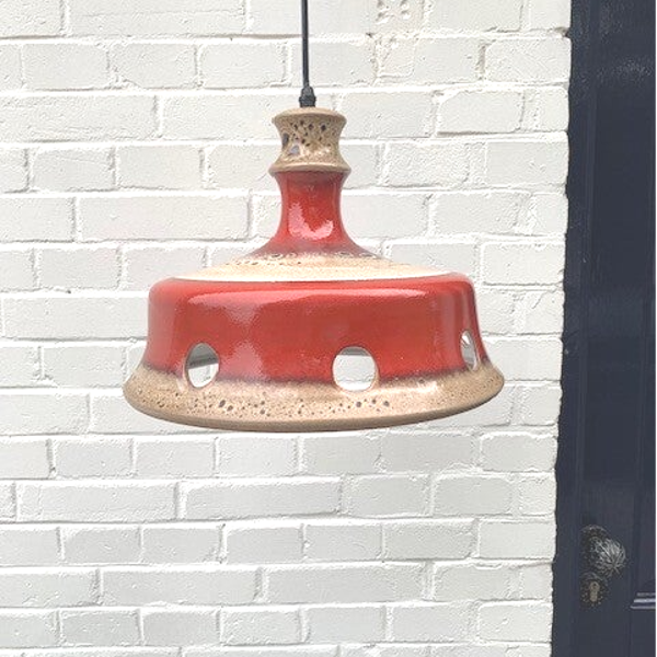 Space age keramieken plafondlamp