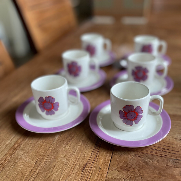 Set van 2 espresso kop en schotels, Italiaans