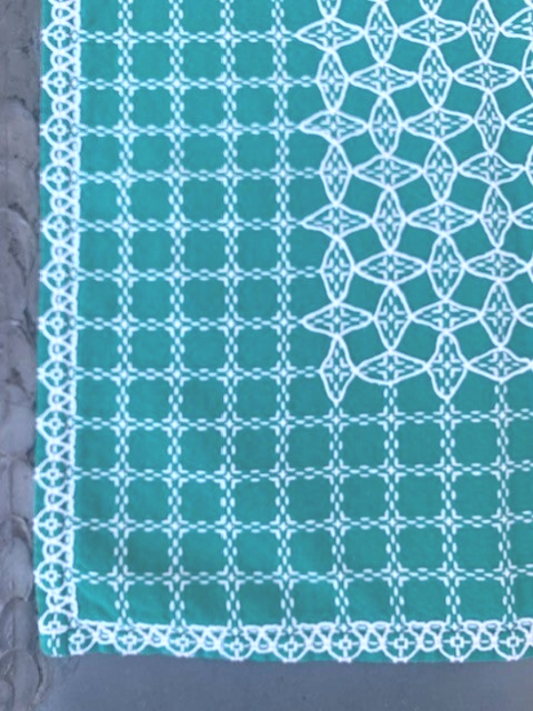 Beiersbont, tafelkleedje, groen/wit