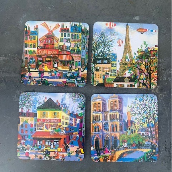 Set van 4 onderzetters 'Parijs'