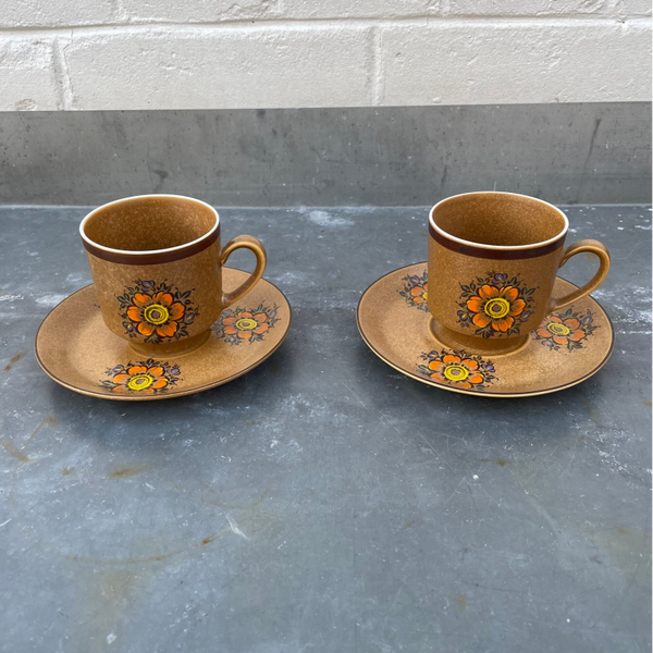 Set/2 kop en schotels, 'Poppy'