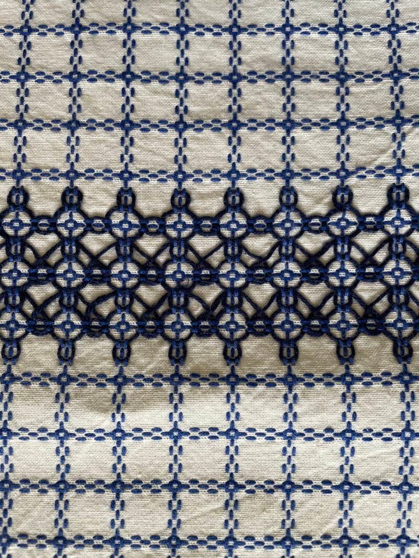 Beiersbont, tafelkleed, wit/blauw