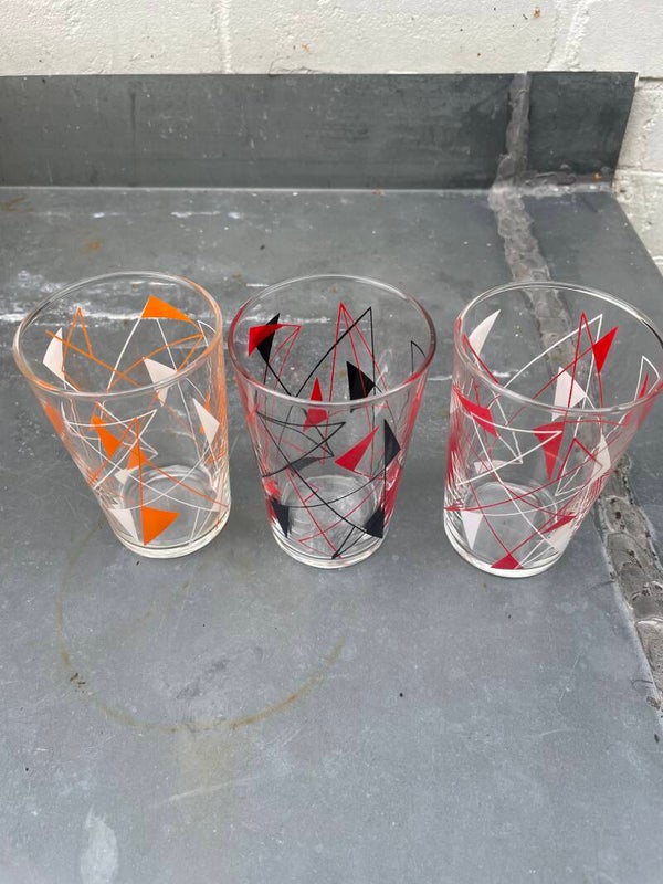 Set van 3 limonade glaasjes 'Geo'