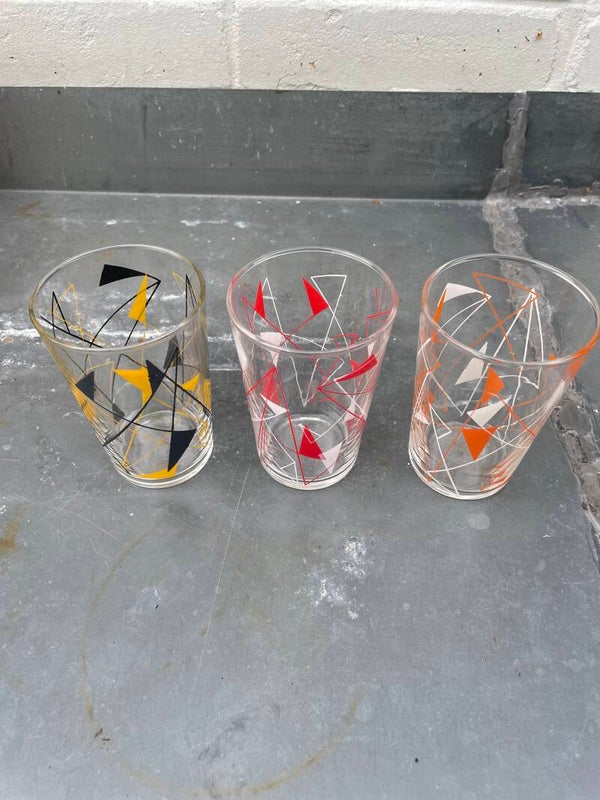 Set van 3 limonade glaasjes 'Geo'
