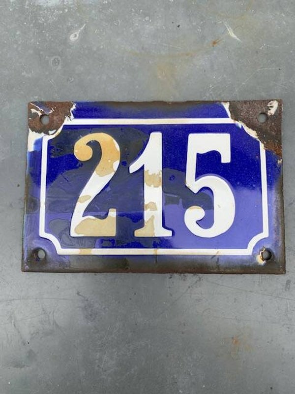 Emaille huisnummer 215