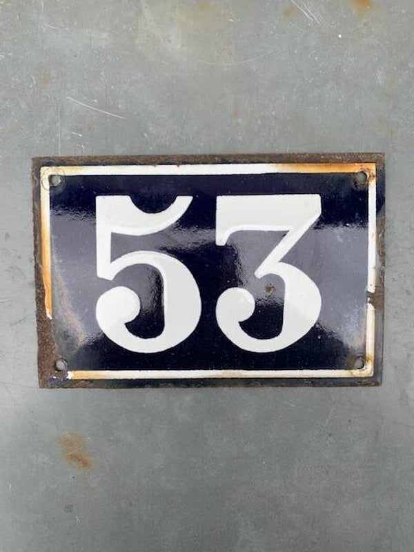 Emaille huisnummer 53