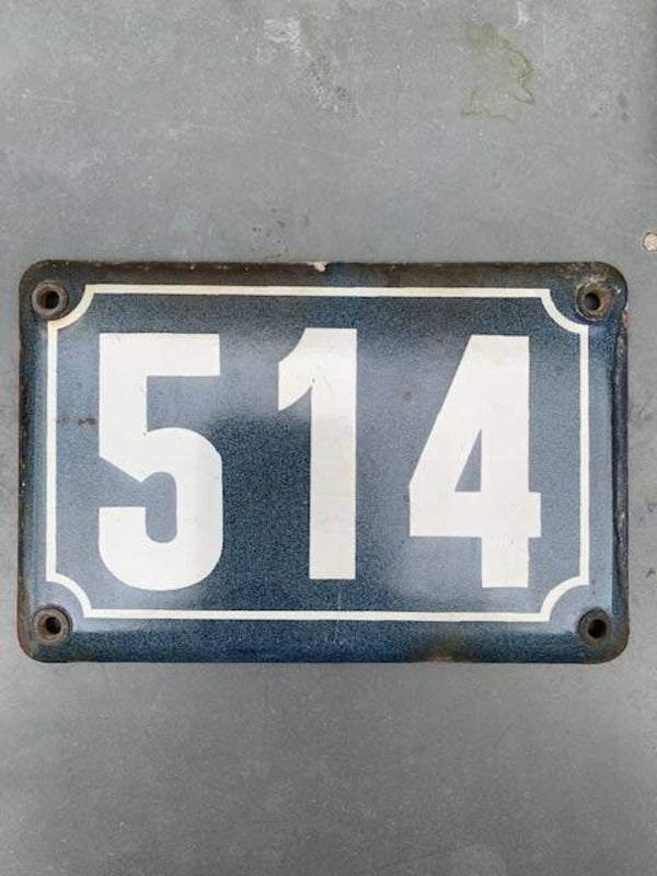 Emaille huisnummer 514