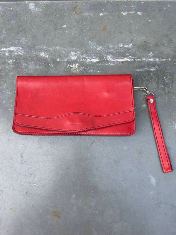 Leren clutch met polsband