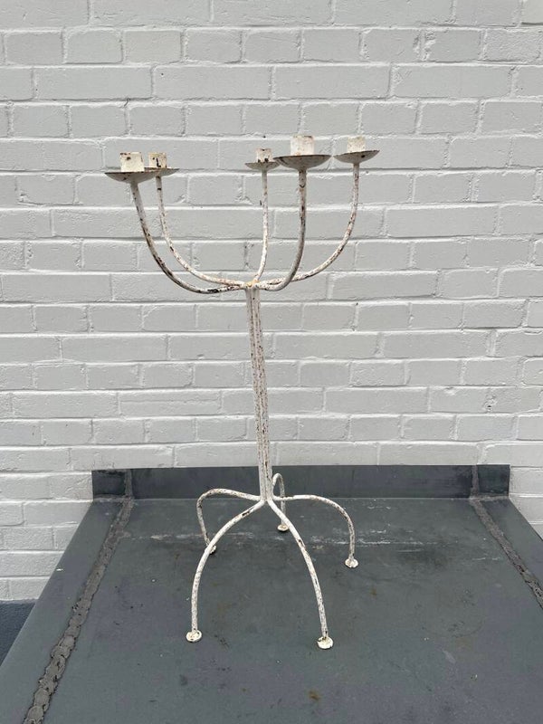 Smeedijzeren kaarsenhouder wit