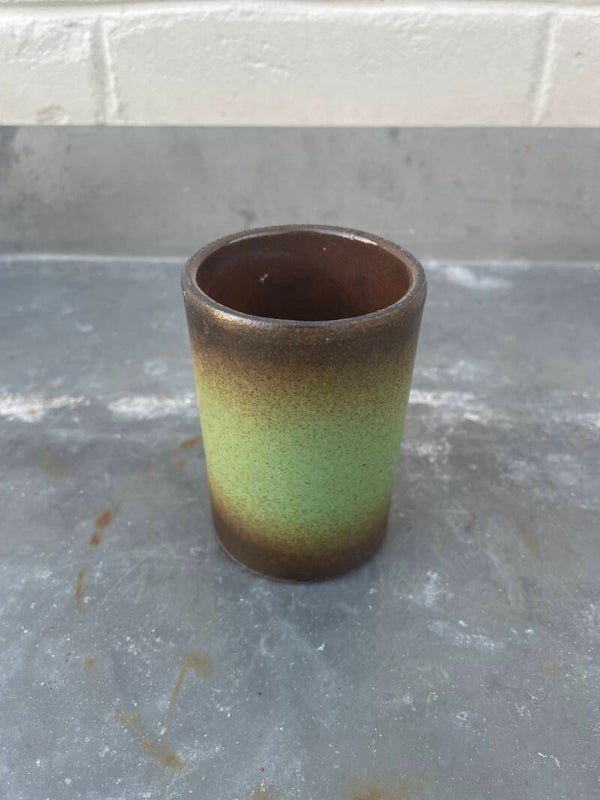 Cilindervaasje, bruin/groen