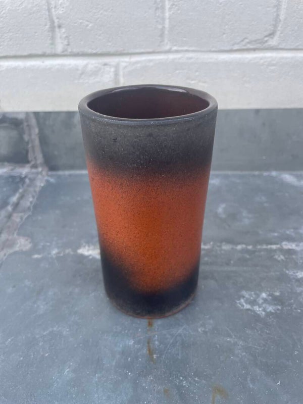 Cilindervaasje, zwart/bruin/amber