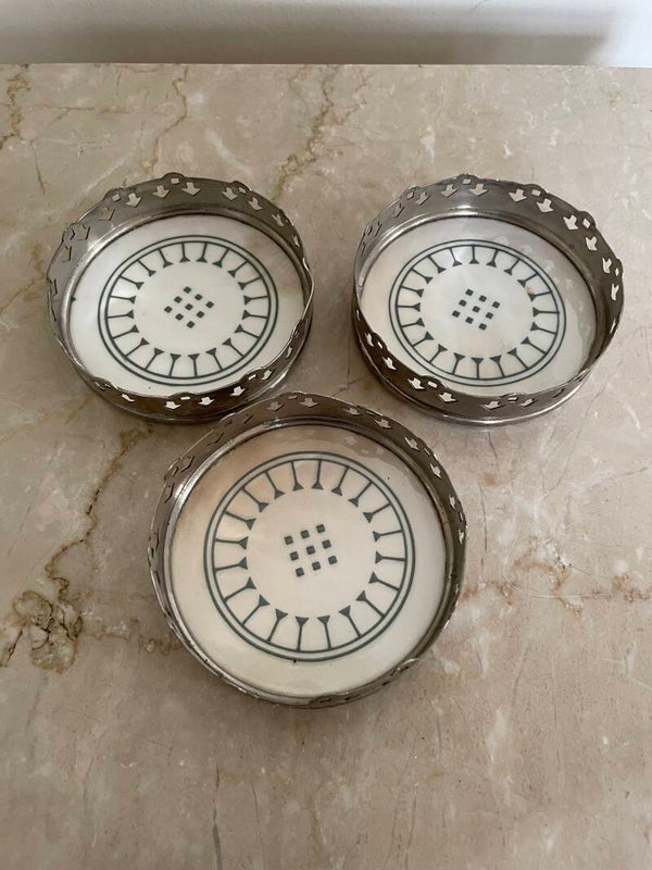 Set van drie coasters/onderzetters