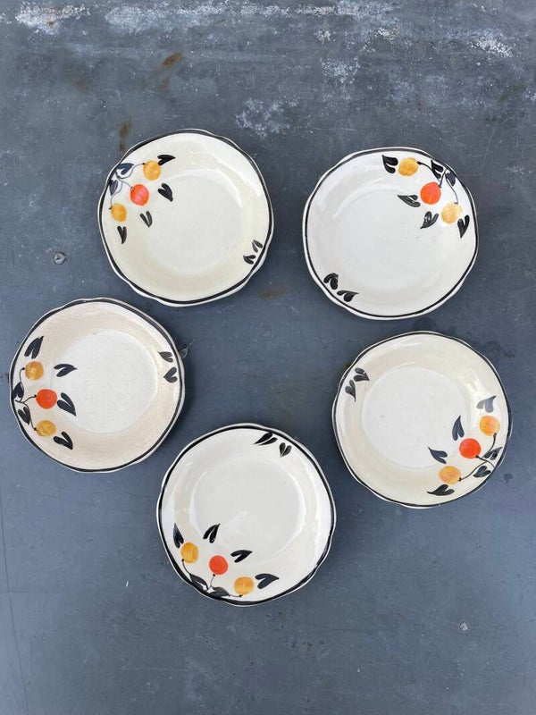 Set van 5 Engelse kleine bordjes