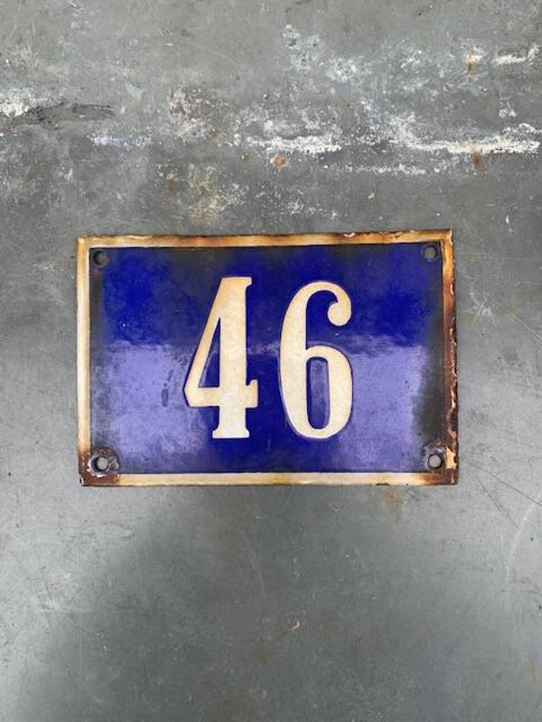 Emaille huisnummer 46