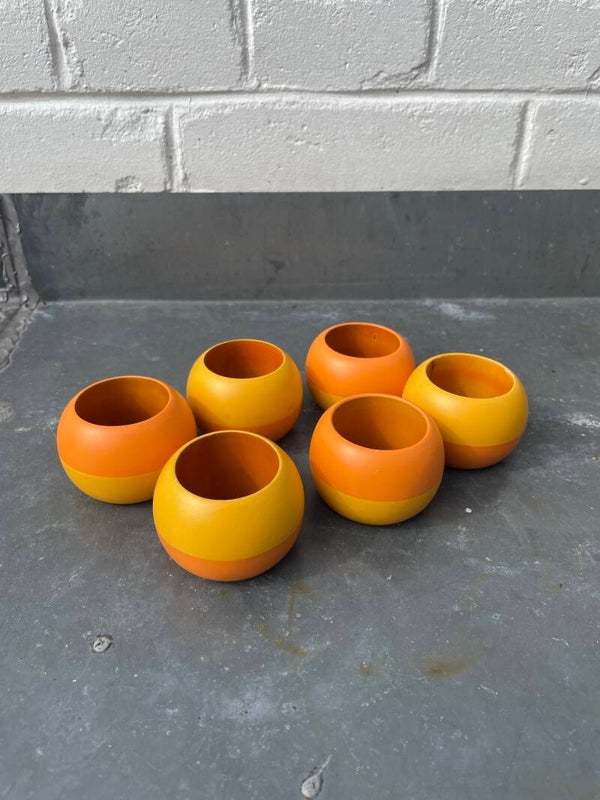 Set van 6 vintage servetringen