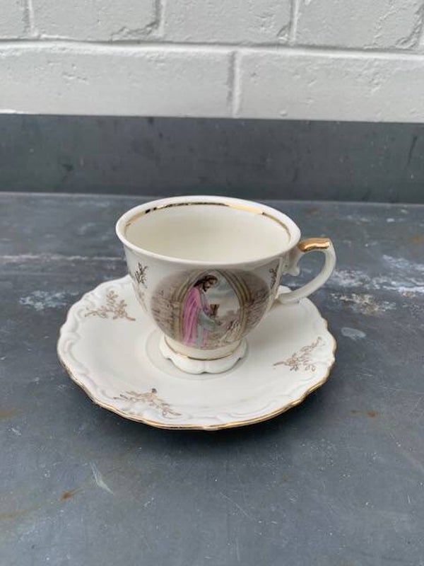 1e communie kop en schotel