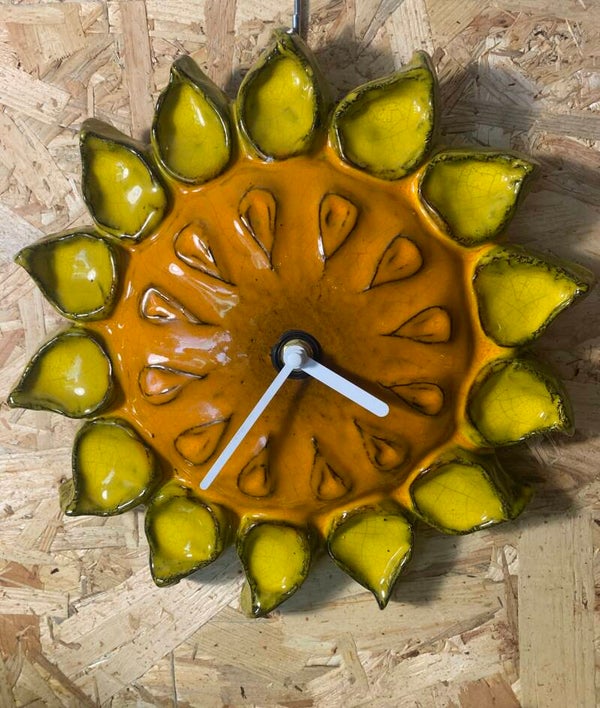 Vintage zonnebloem klok