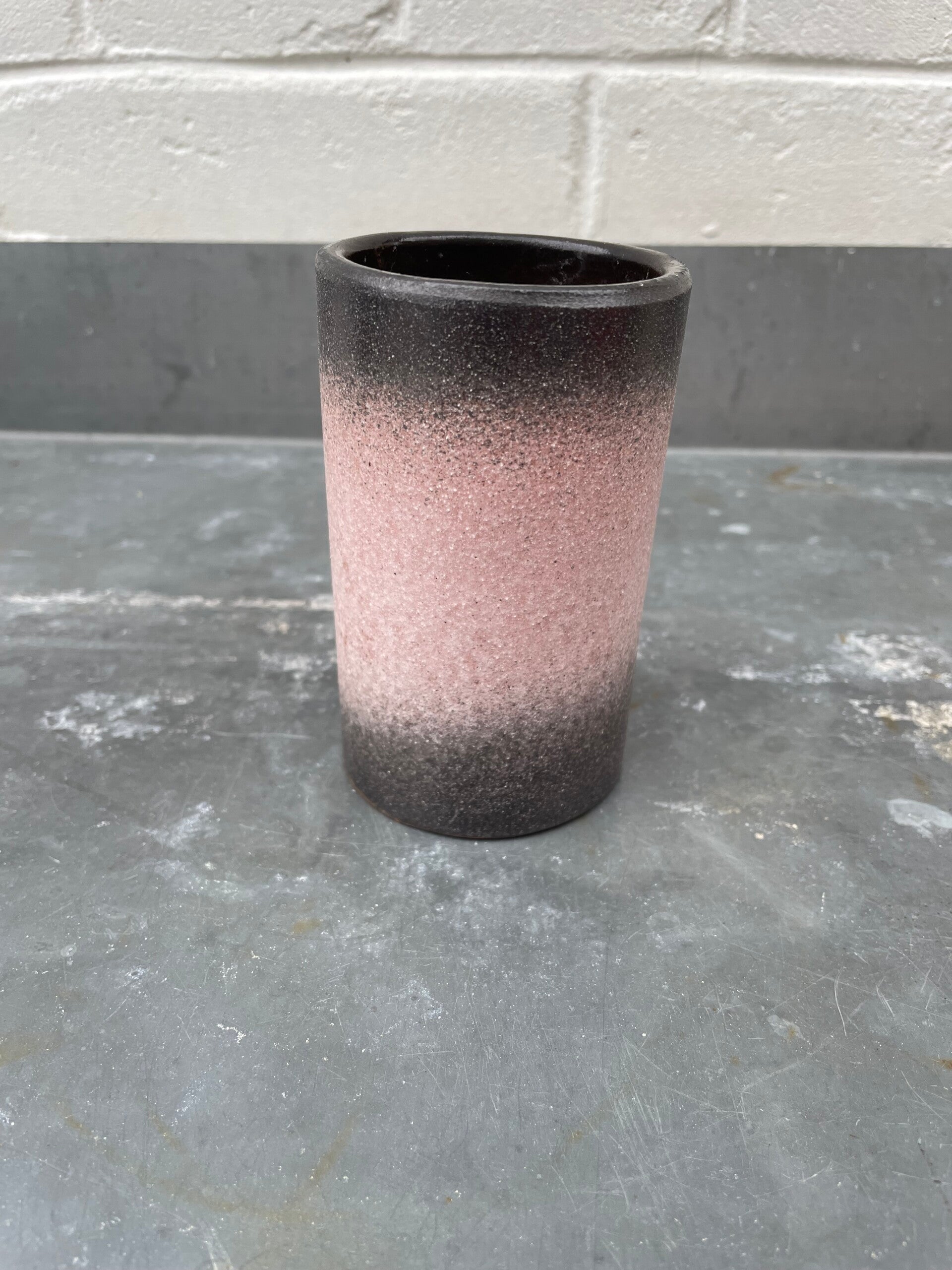 Cilindervaasje, grijs/roze