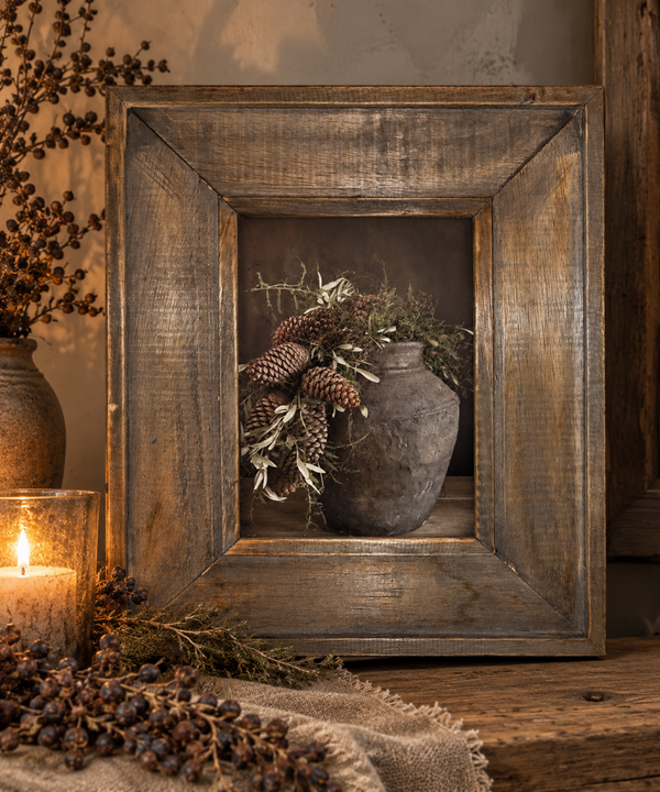 Landelijk wandpaneel met houten lijst