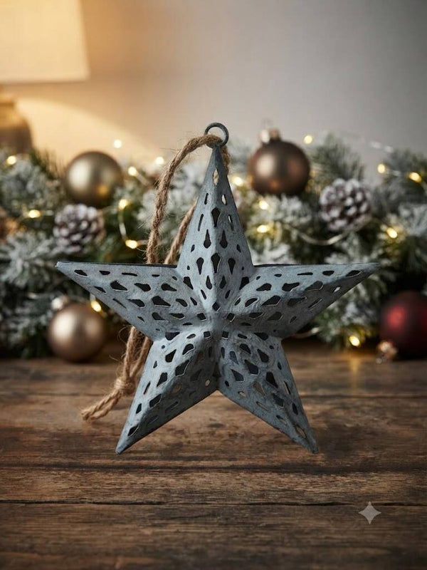 Sfeervolle Zinken Ster Hanger met Openwerk (13 cm)
