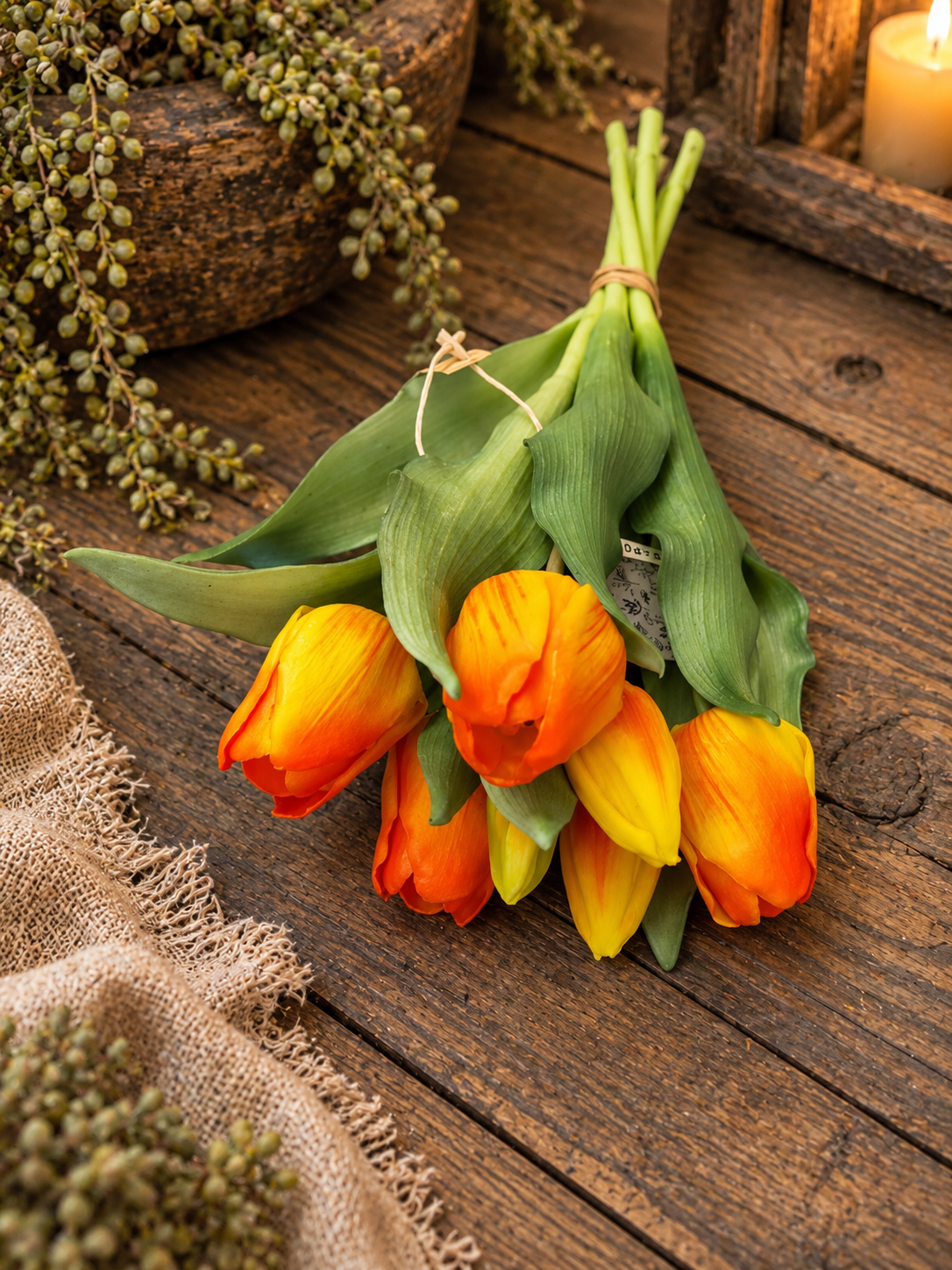 Kunsttulpen Oranje-Geel