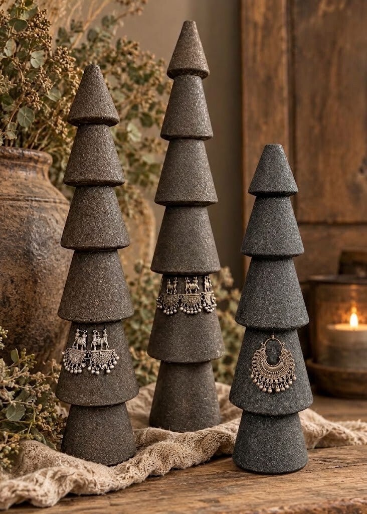 Exclusieve Set van 3 Rustieke Decoratieboompjes