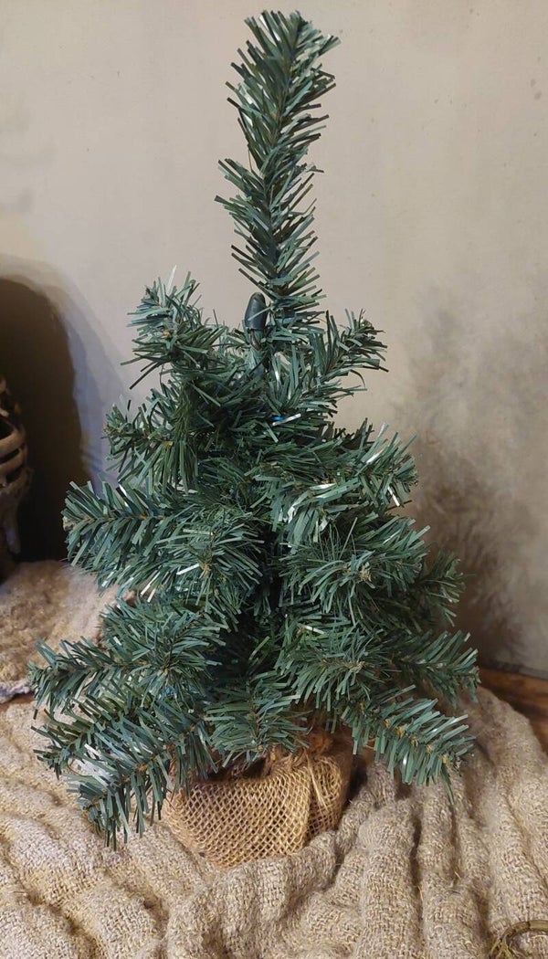 Sfeervol Kunstkerstboompje in JUTE Voet