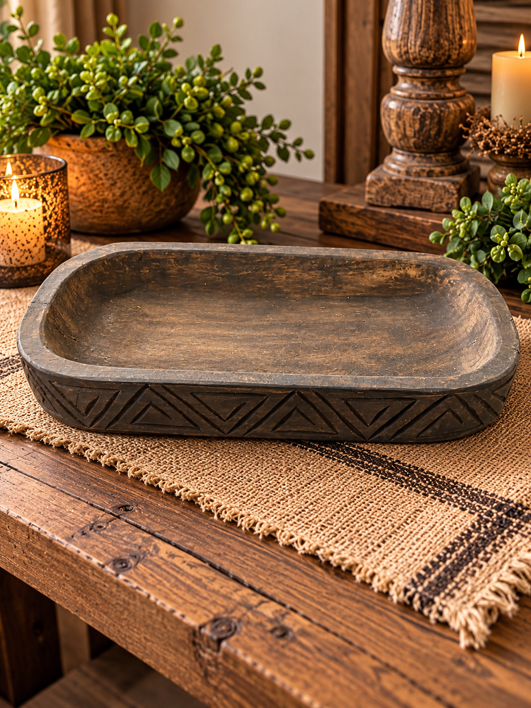 Stoere Landelijke Houten Schaal 🤎