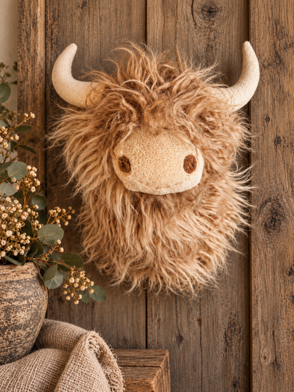 🐂 Schotse hooglander wanddecoratie – 40 cm