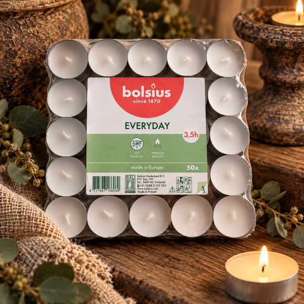 Bolsius Everyday Theelichtjes – 50 stuks