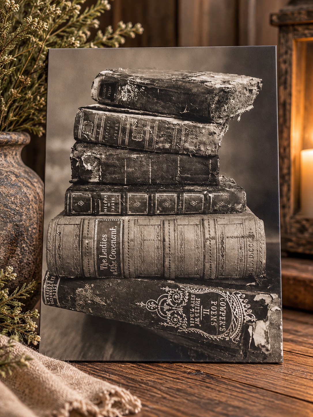 🖤 Decoratief tekstbord – Oude boeken