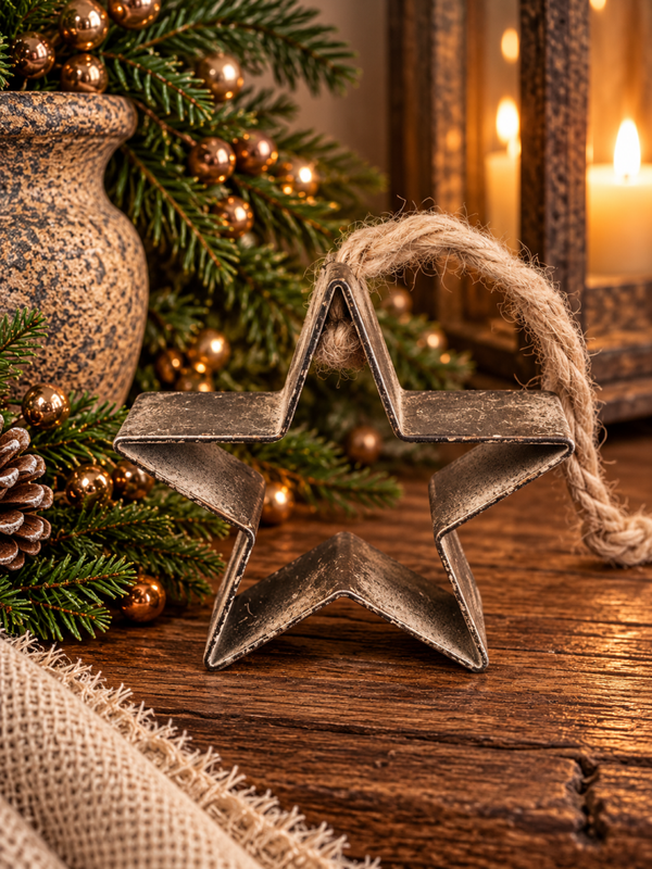 IJzeren ster hanger – goud, zilver & roest