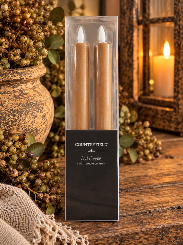 Countryfield LED Dinerkaarsen – Set van 2 met afstandsbediening
